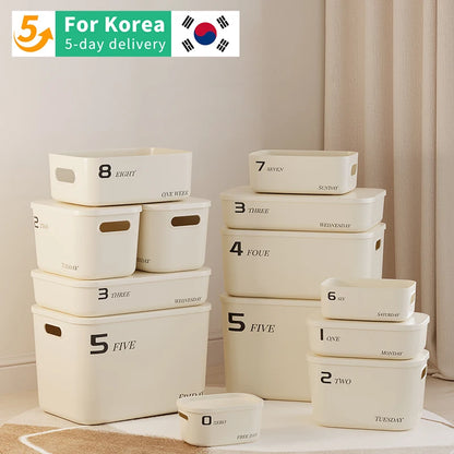 Ins Style Storage Box with Lid Dustproof Cosmetics Clothing Grocery Storage Bedroom Dormitory Storage Box Toy Storage