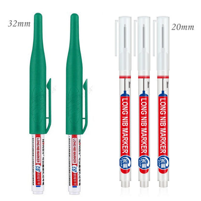 4/5Pcs 20+32mm Deep Hole Marker Pens Bathroom Waterproof Bathroom Woodworking Decoration Multi-purpose Long Head Oil Markers Pen