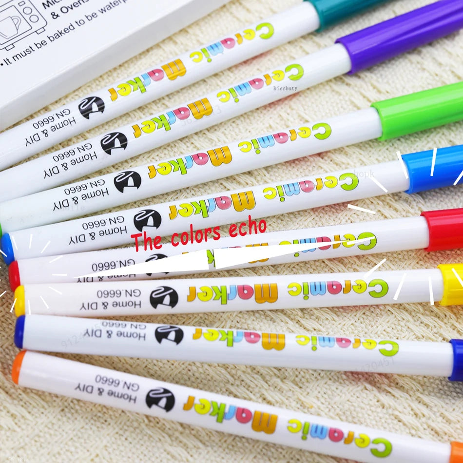 12 Colors Kids Ceramic Paint Marker Pens Acrylic Paint Pens for Kids DIY Ceramic Painting, Wood, Rock Paint Glass Drawing