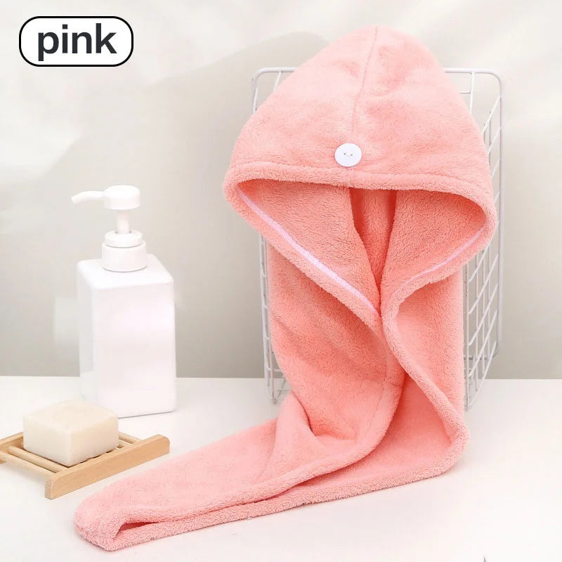 Hair Towel Wrap Fast Dry Hair Towel Super Absorbent Microfiber Coral Velvet Hair Drying Towel Quick Dry Hair Turban