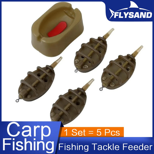 1 Set Outdoor Fish Tackle Inline Method Feeder Mould Bait Thrower Bait Plumb Set Carp Fishing Bait Holder Tool Accessory