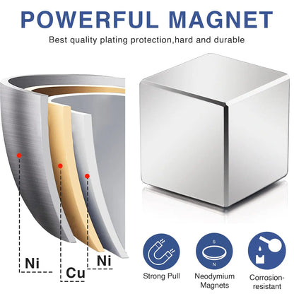 Cube Neodymium Magnets, Cube Rare Earth Magnet Small Magnets for Fridge, Whiteboard, Science, Crafts, Office and Locker Magnets