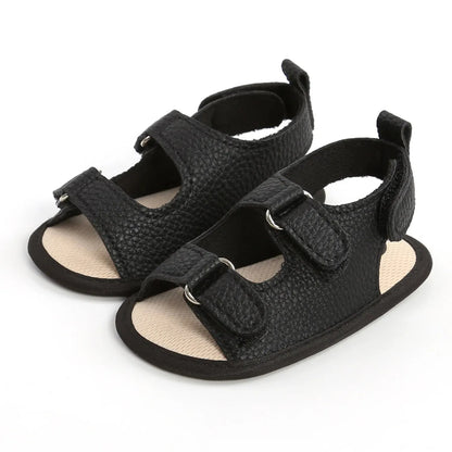 Meckior Summer Baby Sandals Baby Shoes PU Leather Rubber Bottom Sole Anti-Slip Infant First Walker Baby Boy Girl Sandals 0-18M