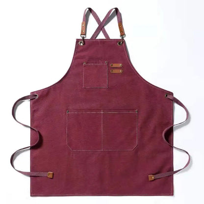 Fashion Canvas Apron Home Kitchen Gardening Work Dress Women's Kitchen Restaurant Work Apron