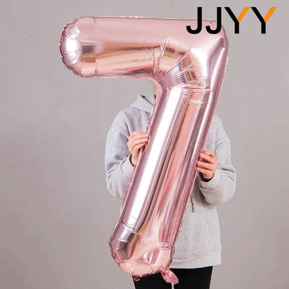 Foil Numbered Balloons 0-9 Balloons Birthday Wedding Birthday Decorations Supplies Anniversary Gift Party Decoration 32Inch 1PC