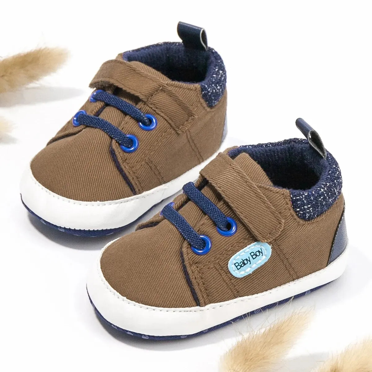 Meckior Baby Casual Canvas Sneakers High Gang Sports Baby Boys Girls Shoes Anti-slip Soft Sole First Walkers Crib Casual Shoes