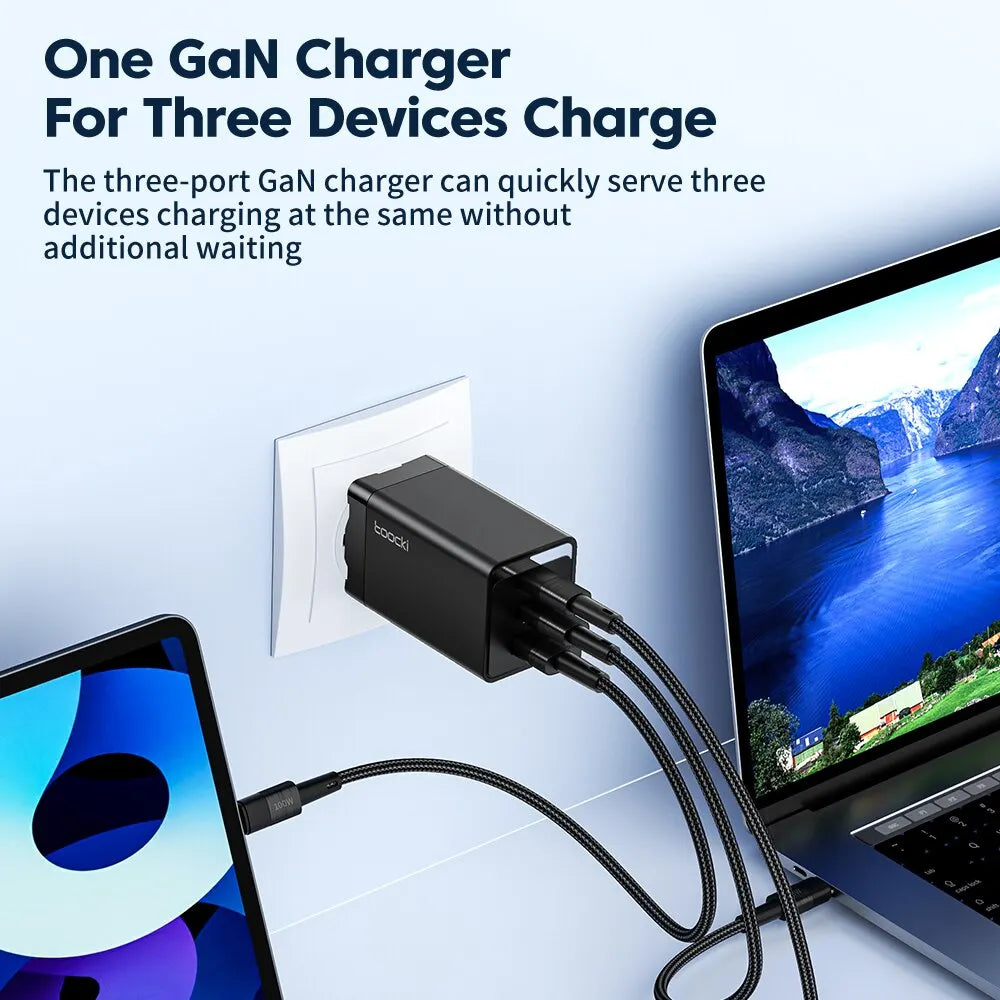 67W GaN USB C Charger 65W Quick Charge QC 4.0 PD 3.0 45W Type C Fast USB Charger For iPhone 16 15 14  Pro Samsung MacBook