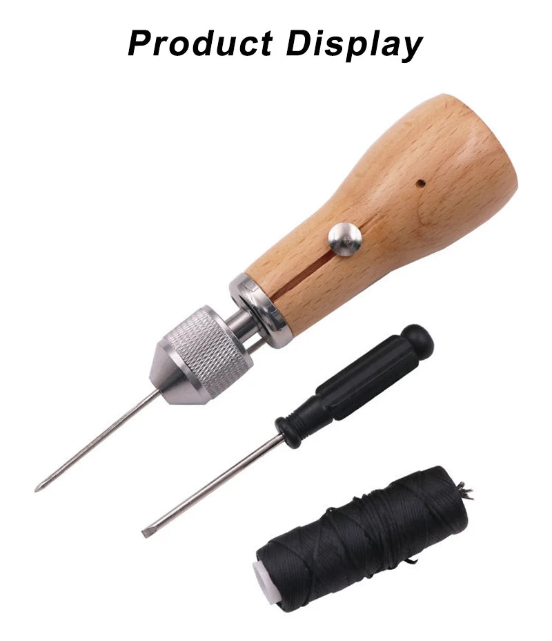 DIY Leather Sewing Awl Thread Kit Manual Sewing Machine Speedy Stitcher Leather Craft Stitching Shoemaker Canvas Repair Tools