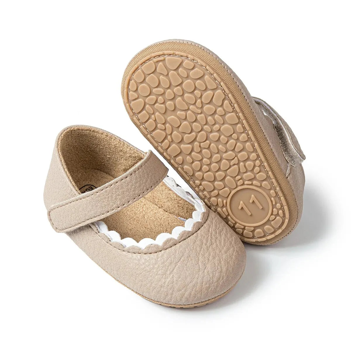 Meckior Baby Boys Girls Shoes Infant Leather Rubber Sole Anti-slip Toddler First Walkers Crib Shoes Newborn Girl Princess