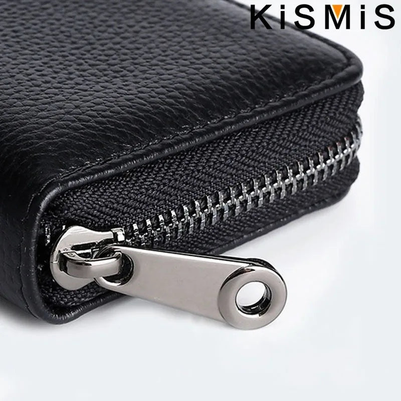 1PC Women Men Leather 26 Slots ID Credit Card Holders RFID Blocking Wallet Case Pocket Bag