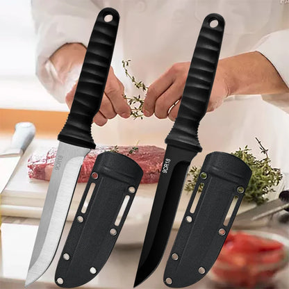 5Cr15Mov Stainless Steel Meat Cleaver Sharp Boning Knife Fishing Accessories Knife with Holster Multifunction Vegetable Peeler