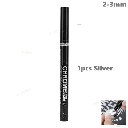 3/2/1pcs Chrome Mirror Marker Pen 2mm DIY Reflective Paint Pens Mirror Markers Chrome SILVER Marker Car Styling Art Craftwor