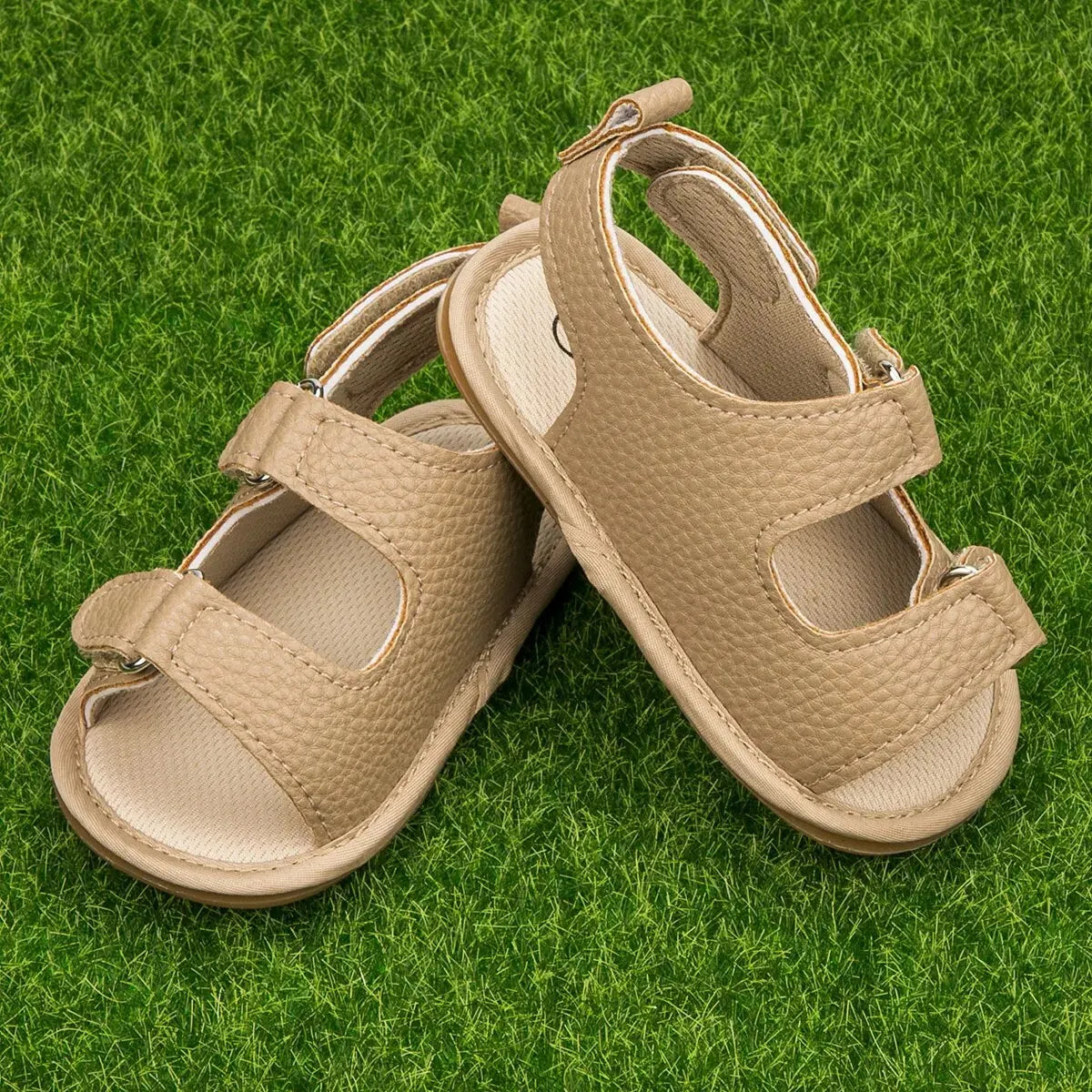 Meckior Summer Baby Sandals Baby Shoes PU Leather Rubber Bottom Sole Anti-Slip Infant First Walker Baby Boy Girl Sandals 0-18M