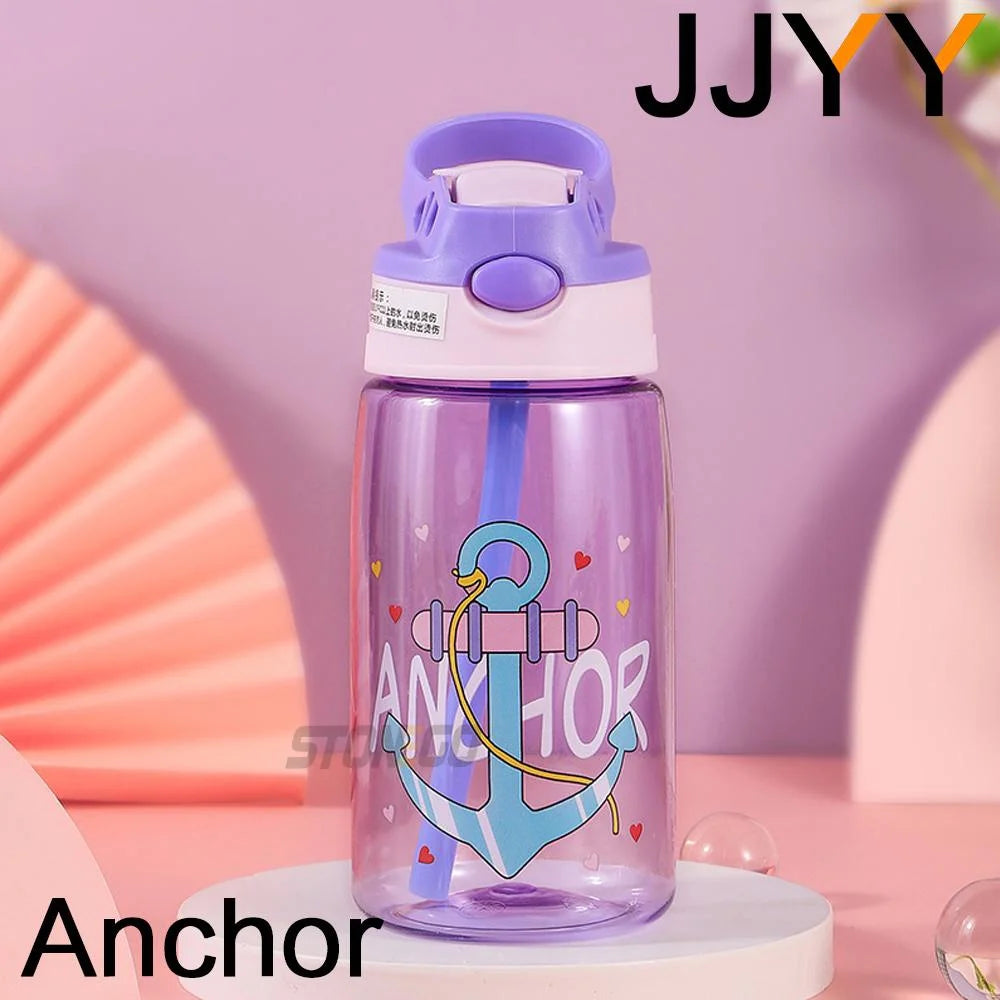 1PC Kids Water Sippy Cup Kids Water Bottle with Straw and Handle Portable Drinking Bottle Cup Children