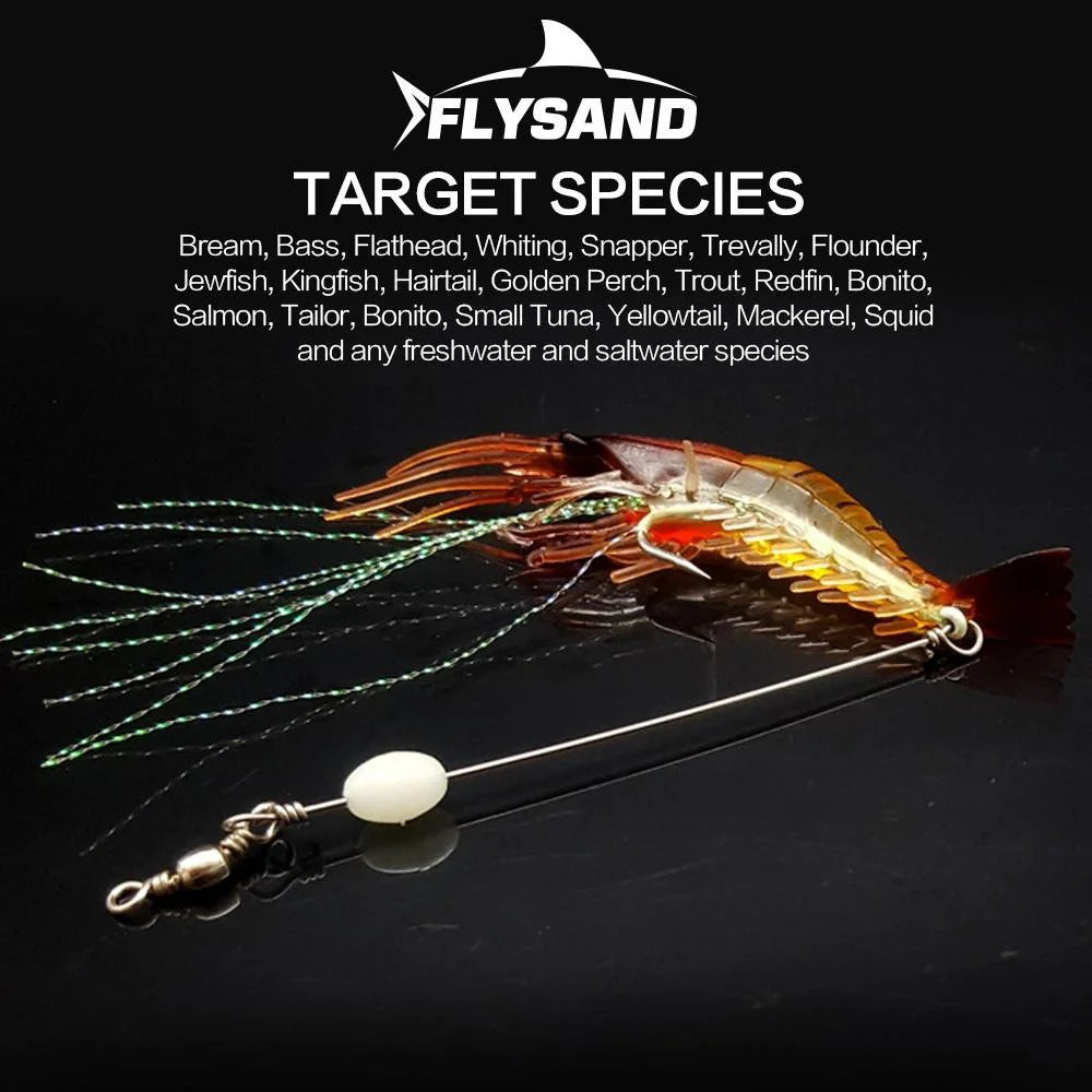 Shrimp Lure with Hooks Luminous Soft Fishing Lures Shrimp Bait Silicone Enticement Tackle Baits FlySand Fishing Tool