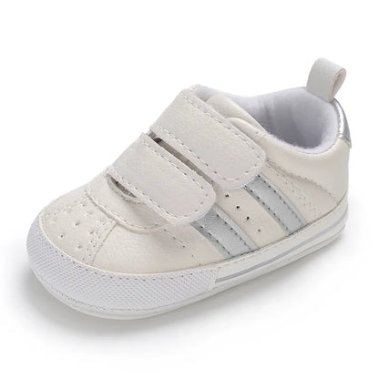 Meckior Baby Sports Classic Stripes Shoes Non-slip Rubber Sole Comfortable Soft Unisex Baby Boys Girls Basketball Sneakers Shoes