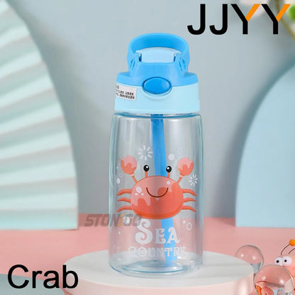 1PC Kids Water Sippy Cup Kids Water Bottle with Straw and Handle Portable Drinking Bottle Cup Children