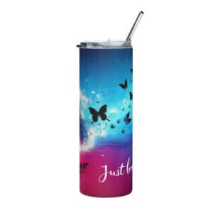 Just Breathe Stainless Steel Tumbler – A Calming Reminder for Everyday Serenity